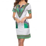 BSTBUWIN Women Africa Skinny-Fit Folk Style Printing Pattern Club Pencil Dress - ワンピース・ドレス - $22.07  ~ ¥2,484
