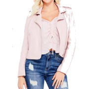 Baby Pink Faux Leather Moto Jacket - Menschen - 