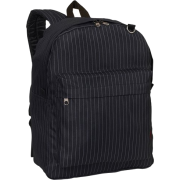 Back to School Pinstriped Black Backpack School Bag Black - Backpacks - $34.99 