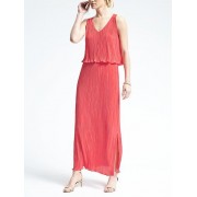 Banana Republic Layered Pleat Maxi Dress - Bright coral - ワンピース・ドレス - 99.95€  ~ ¥13,097