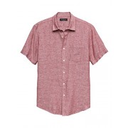 Banana Republic Mens Short Sleeve Red Slim-Fit Red Linen Blend Button Down Shirt - Košulje - kratke - $49.99  ~ 317,57kn