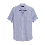 Banana Republic Mens Slim-Fit Blue Linen Blend Short Sleeve Shirt - Košulje - kratke - $49.99  ~ 317,57kn