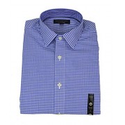 Banana Republic Mens Standard-Fit Non-Iron Blue Mini Gingham Shirt - Košulje - kratke - $64.99  ~ 412,85kn