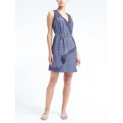 Banana Republic Print Wrap Front Dress - Blue print - Obleke - 99.95€ 