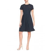 Banana Republic Women's Print Pleated Skirt Fit and Flare Dress, Navy - Pants - $99.99 