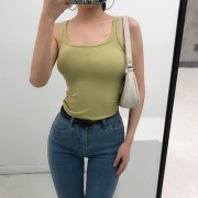 Basic solid color U-neck sexy skinny wild thread bottoming vest - T-shirts - $19.99 