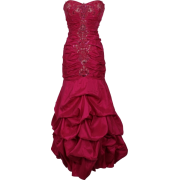Beaded Embroidered Taffeta Long Gown Prom Holiday Dress Fuchsia - Dresses - $154.99 