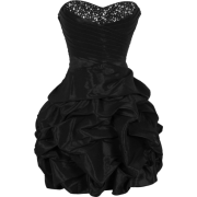 Beaded Taffeta Party Mini Bubble Dress Prom Holiday Black - Dresses - $99.99 