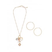 Beaded Charm Necklace and Hoop Earrings - Earrings - $6.99 