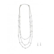 Beaded Multi Layer Necklace with Drop Earrings - Earrings - $7.99 