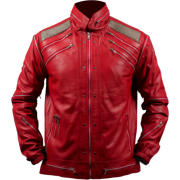 Beat It Red Leather Jacket - Jacket - coats - $266.00 