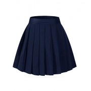 Beautifulfashionlife Girl's Mini Tennis Sport Shorts A-line Elastic Skirt Navy Blue,L - Suknje - 