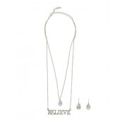 Believe Layered Necklace with Earrings - Earrings - $4.99 