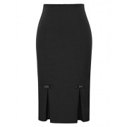 Belle Poque Women Midi High Waist Office Stretchy Pencil Skirt with Bow-Knot BP587 - Flats - $13.98 