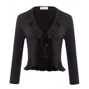 Belle Poque Women's 3/4 Sleeve Shrug Ruffled Hem Bolero Cardigan - Košulje - kratke - $15.99  ~ 101,58kn