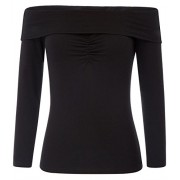 Belle Poque Women's Long Sleeve Off Shoulder Tops Stretchy Slim Fitted T-Shirt - Košulje - kratke - $16.99  ~ 107,93kn