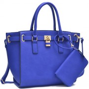 Belted Padlock Women Handbags Large Tote Bags Structured Work Bags Shoulder Purses for Women with Strap - Hand bag - $37.99 