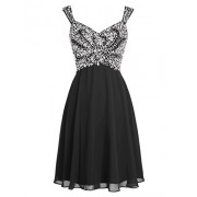 BeryLove Women's Beading Straps Homecoming Dress Short Chiffon Party Dress - Kleider - $149.00  ~ 127.97€