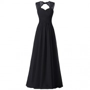 BeryLove Women's Lace Long Birdesmaid Dress Open Back Chiffon Wedding Party Gown - Dresses - $188.00 