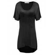 Beyove Women's Casual High Low Hem Scoop Neckline Loose T-Shirt Tunic Top - Shirts - $12.49 