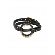 Black Pave Leather Wrap Bracelet - Bransoletka - $125.00  ~ 107.36€