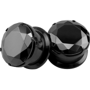 Black CZ Stone Plugs Piercings - 耳环 - $11.99  ~ ¥80.34