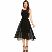 Black Collar Sleeveless Long Dress - Mein aussehen - $99.00  ~ 85.03€