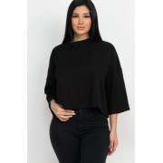 Black Drop Shoulder Top - Koszulki - krótkie - $12.65  ~ 10.86€