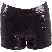 Black Glitter Sequin Festival Shorts - Spodnie - krótkie - 