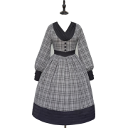 Black Grey Gray Plaid Lolita Dress - Obleke - 