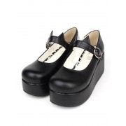 Black Lolita Platform Leather Mary Janes - Platformke - 