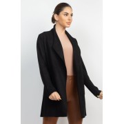 Black Open Front Suede Blazer - Jacket - coats - $39.60 