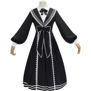 Black White Bow Lolita Dress - Obleke - 