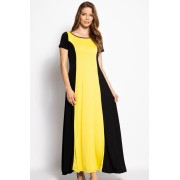 Black/Yellow Breezy Summer Maxi Dress - Dresses - $30.58 
