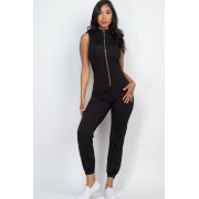 Black Zip Front Jumpsuit - Suits - $20.90 