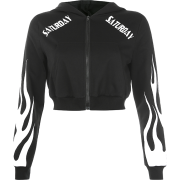 Black and white flame hooded sweater wis - Majice - kratke - $27.99  ~ 24.04€