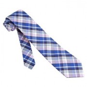 Blue Silk Tie | Sunwashed Plaid Necktie - Kravate - $39.95  ~ 253,79kn