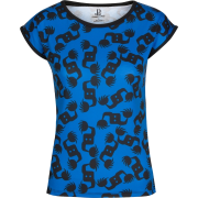 Blue Black All Over Dancing Print Tee - T-shirts - $42.00 