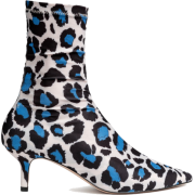 Blue Cat Print Boots - Botas - 