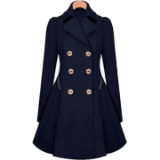 Blue Double Breasted Trench Coat - Giacce e capotti - 