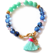 Blue Paradise Bracelet with agate gems - ブレスレット - $26.00  ~ ¥2,926