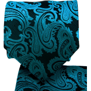 Blue paisley pocket square and tie - Corbatas - 