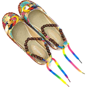 Bohemian beaded ankle strap loafers - Balerinki - 