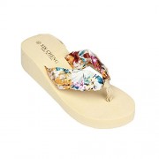 Boomboom_Sandals Summer Sandals,Boomboom ewest Soft Bohemia Floral Beach Sandals Wedge Platform Thongs Slippers - Sandálias - $1.70  ~ 1.46€