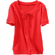 Bow knot Buttoned Short-Sleeve T-Shirt - Košulje - kratke - $25.99  ~ 165,10kn