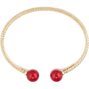 Bracelet, Gold and Red Bracelet, Gold,  - ブレスレット - $1,065.00  ~ ¥119,864