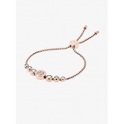 Bracelet Coulissant De Ton Or Rose A Zircones Cubiques - Bracelets - $115.00 