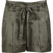 Belted satin shorts - Calções - 