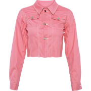 Bright button lapels short denim jacket - Jacket - coats - $32.99 