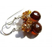 Brown Chalcedony Gems Cluster Earrings - Meine Fotos - $28.00  ~ 24.05€